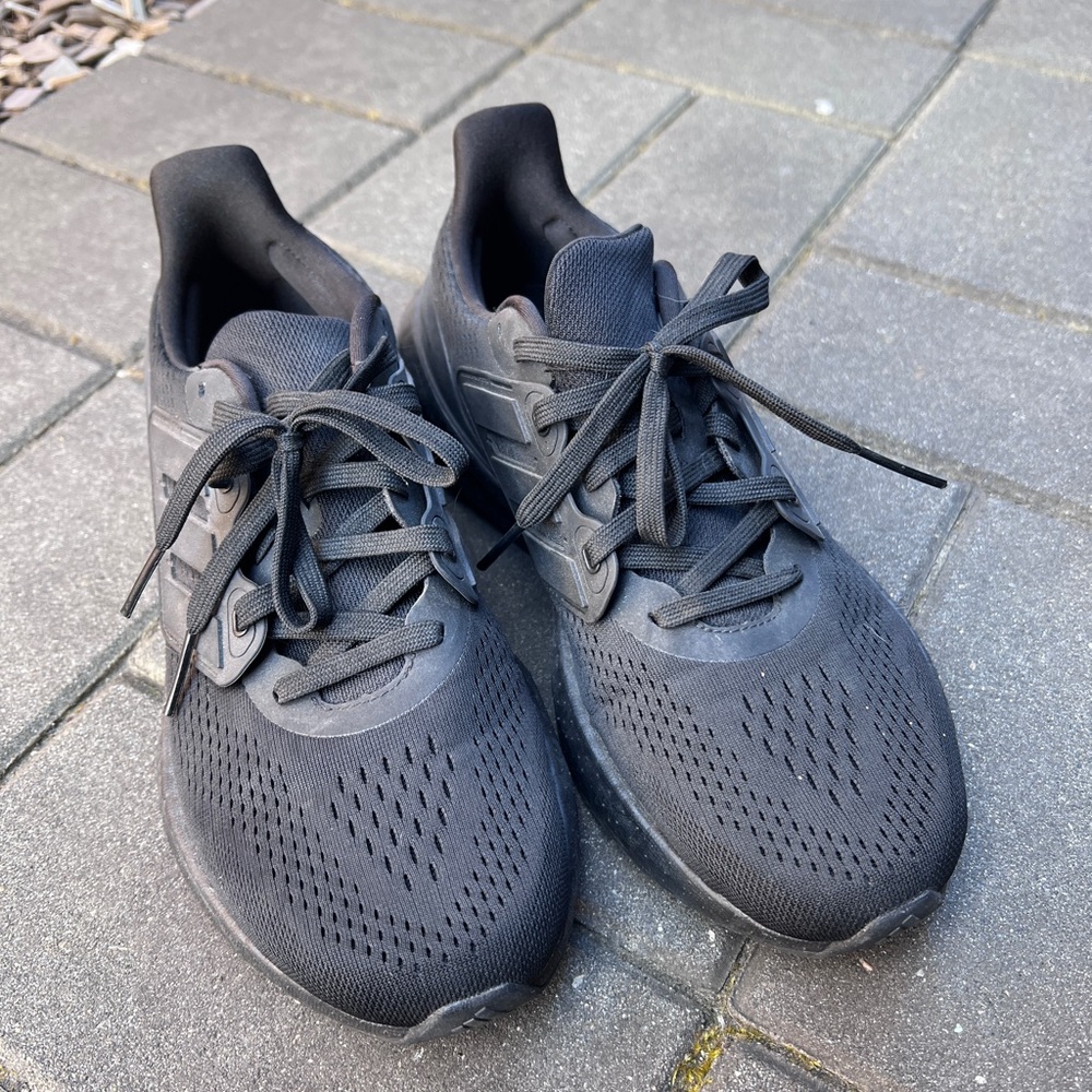 Adidas Black Athletic Shoes with Breathable Mesh